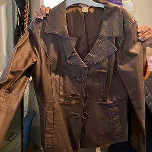 Leather brown guess blazer